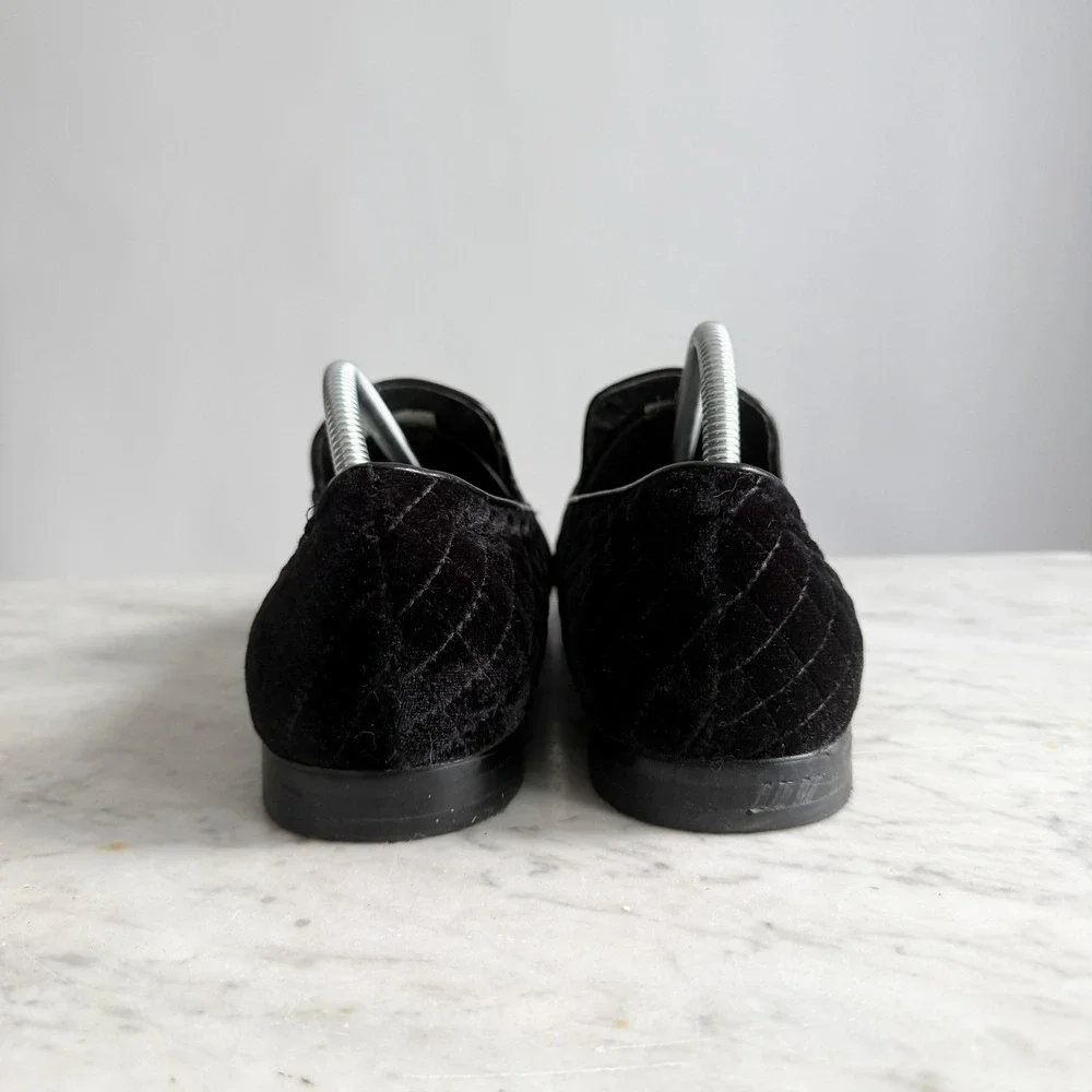 Giorgio Brutini men's black velvet quilted loafers‎ size 9